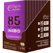 Chocolate Nibs 85% 10un X 80G S/ Lactose Espírito Cacau